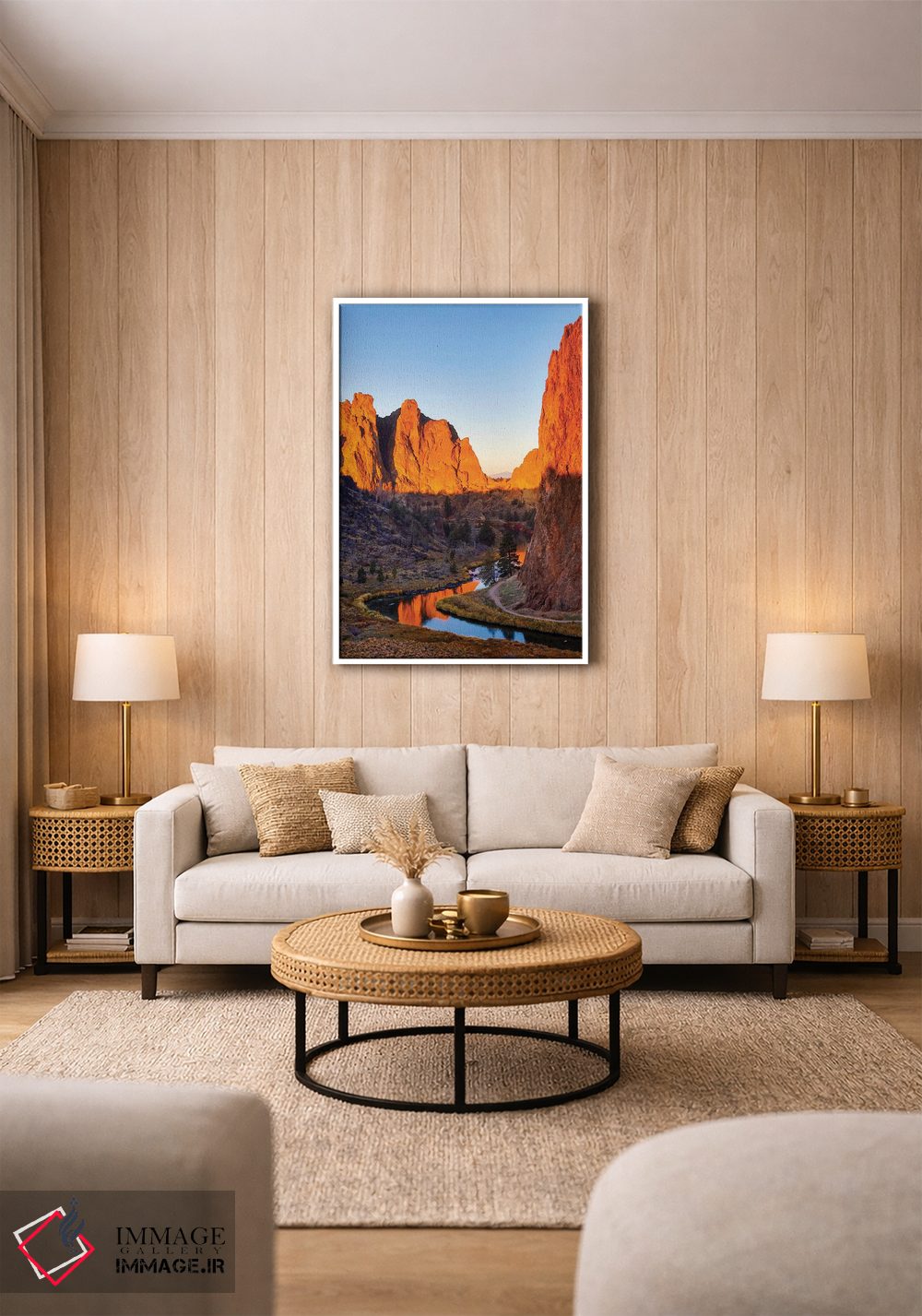 تابلو دکوراتیو Oregon, Bend. Smith Rock State Park, rock and reflections,آم… اثر هولیس لونی - D1W