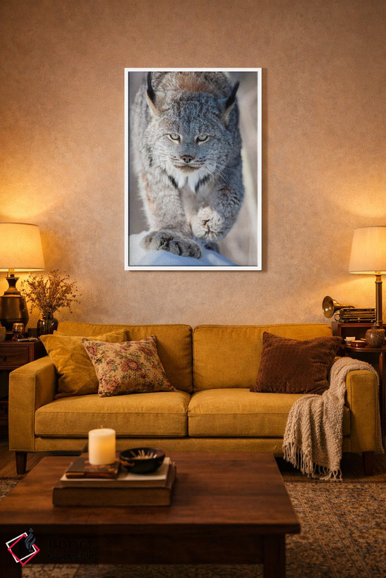 تابلو دکوراتیو Minnesota, Sandstone. Lynx walking,آمریکا، مینه سوتا، سندستو… اثر هولیس لونی - D3W