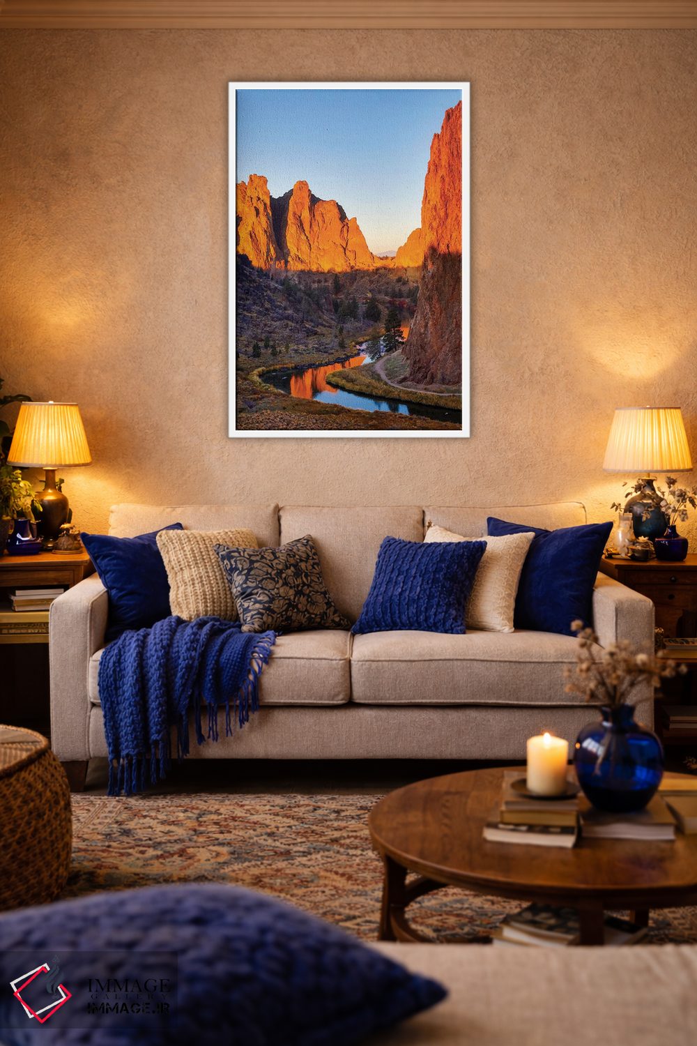 تابلو دکوراتیو Oregon, Bend. Smith Rock State Park, rock and reflections,آم… اثر هولیس لونی - D2W