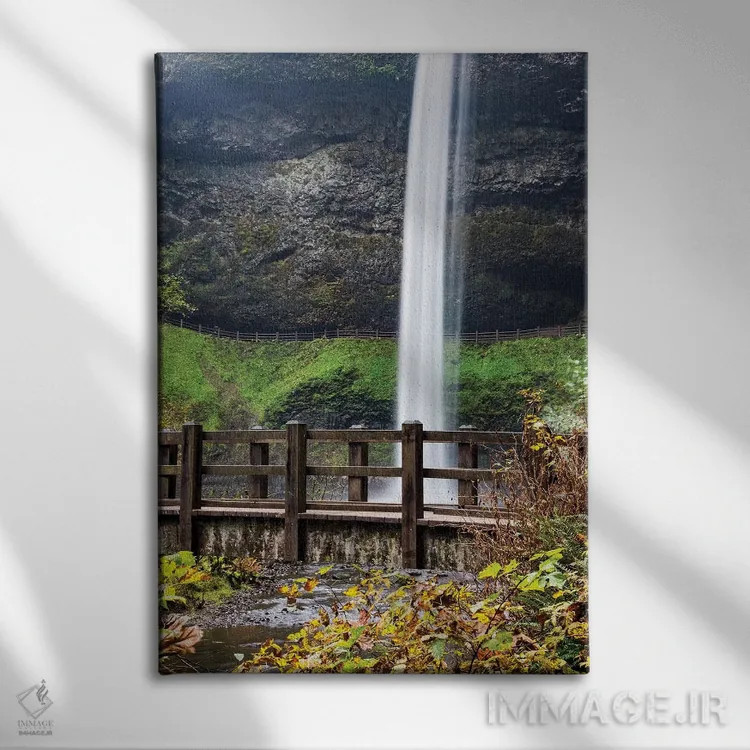تابلو دکوراتیو Oregon, Silver Falls State Park, Falls,آمریکا، اورگن، پارک ا… اثر هولیس لونی - نمای روبهرو روی دیوار