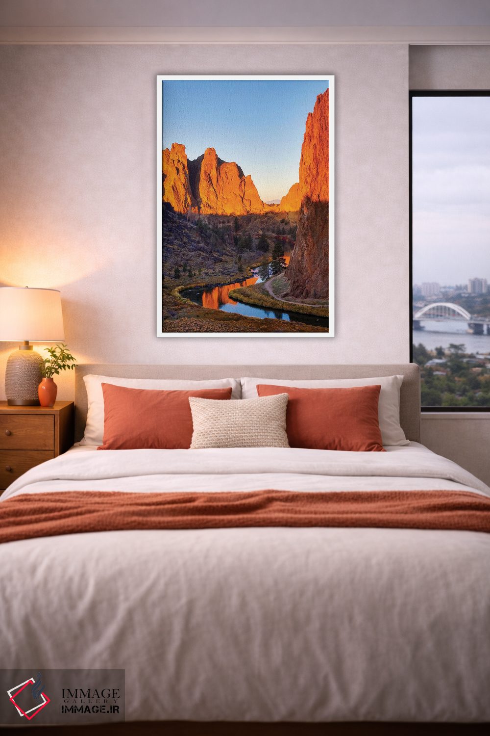 تابلو دکوراتیو Oregon, Bend. Smith Rock State Park, rock and reflections,آم… اثر هولیس لونی - D3W