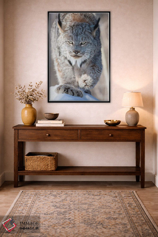 تابلو دکوراتیو Minnesota, Sandstone. Lynx walking,آمریکا، مینه سوتا، سندستو… اثر هولیس لونی - D4B