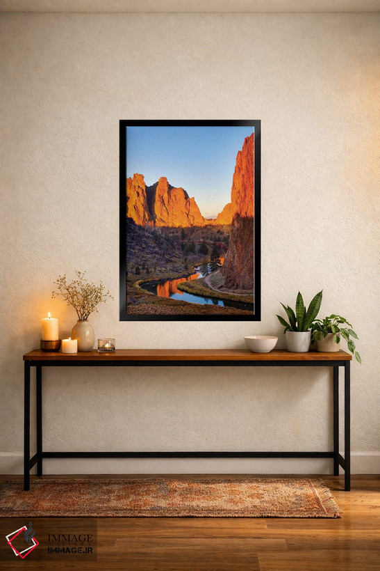 تابلو دکوراتیو Oregon, Bend. Smith Rock State Park, rock and reflections,آم… اثر هولیس لونی - D6B