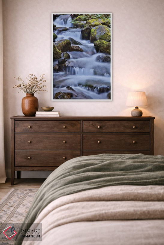 تابلو دکوراتیو Oregon, Columbia River Gorge, Water Cascading over Rocks at… اثر هولیس لونی - D2W