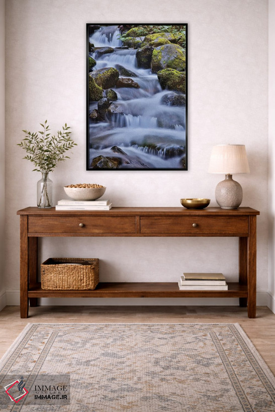تابلو دکوراتیو Oregon, Columbia River Gorge, Water Cascading over Rocks at… اثر هولیس لونی - D5B