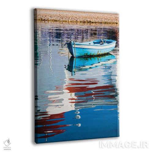 تابلو دکوراتیو Mykonos, Hora, Fishing Boat and Reflection of a Church in th… اثر هولیس لونی - نمای پرسپکتیو محصول