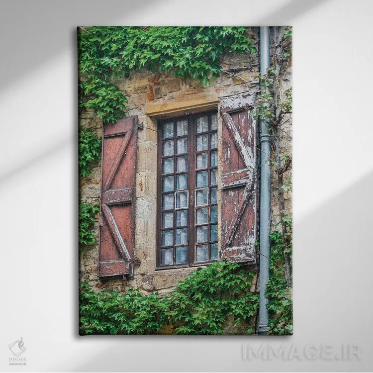 تابلو دکوراتیو Cordes-sur-Ciel, France,پنجره ها و کرکره های رنگ ورو رفته، ک… اثر هولیس لونی - نمای روبهرو روی دیوار