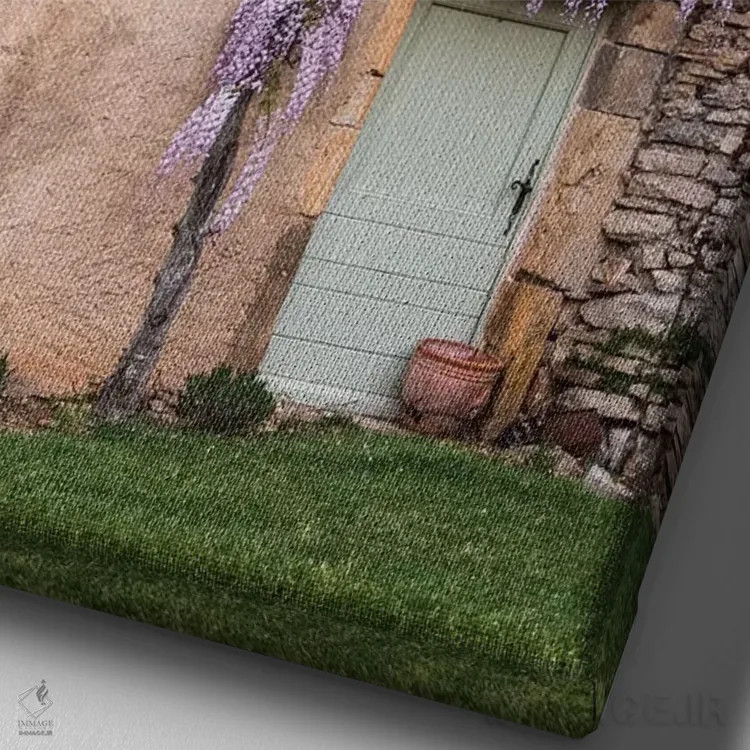 تابلو دکوراتیو Mas de Garrigue, La Garrigue, France,ویستریا روی برجک خانه… اثر هولیس لونی - نمای نزدیک بافت بوم