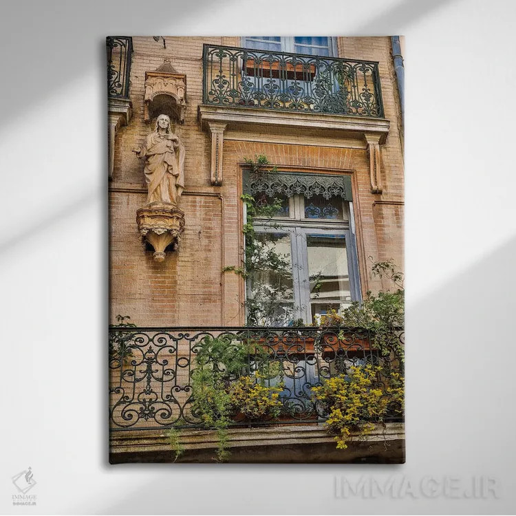 تابلو دکوراتیو Toulouse, France,بالکن و در، تولوز، فرانسه اثر هولیس لونی - نمای روبهرو روی دیوار