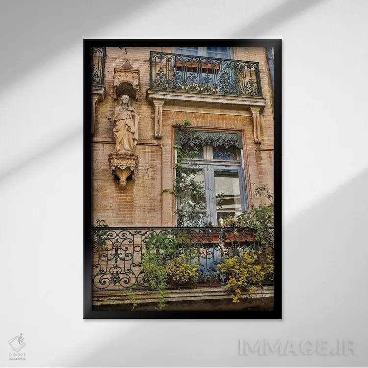 تابلو دکوراتیو Toulouse, France,بالکن و در، تولوز، فرانسه اثر هولیس لونی - نمای قابدار مشکی