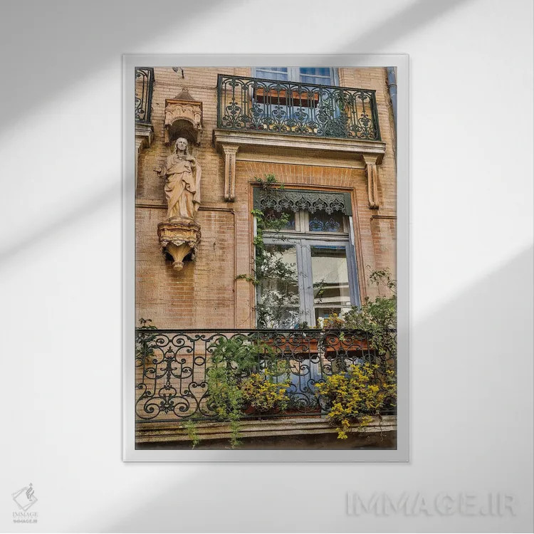 تابلو دکوراتیو Toulouse, France,بالکن و در، تولوز، فرانسه اثر هولیس لونی - نمای قابدار سفید