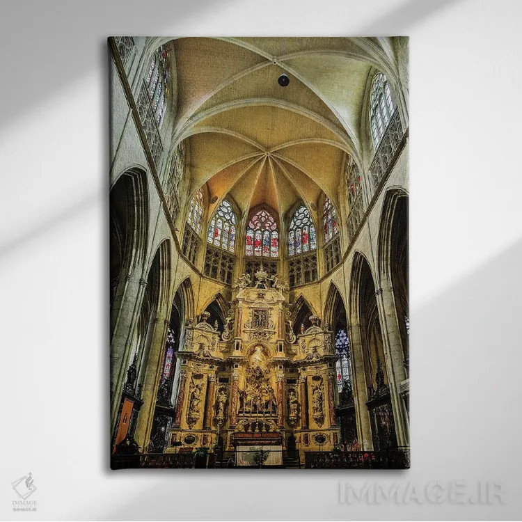 تابلو دکوراتیو Toulouse. Cathedral of St. Etienne interior.,فرانسه، تولوز… اثر هولیس لونی - نمای روبهرو روی دیوار