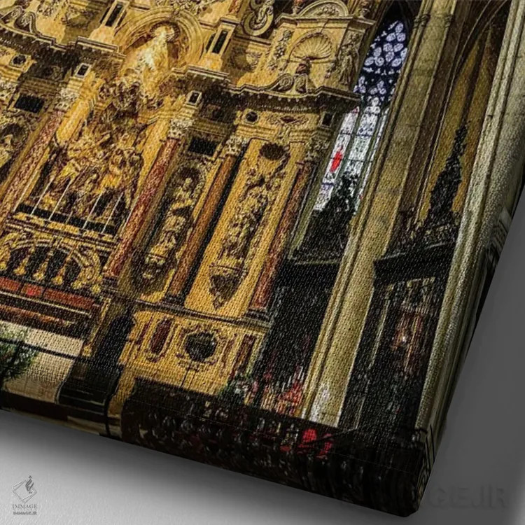 تابلو دکوراتیو Toulouse. Cathedral of St. Etienne interior.,فرانسه، تولوز… اثر هولیس لونی - نمای نزدیک بافت بوم
