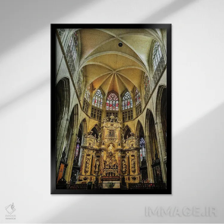 تابلو دکوراتیو Toulouse. Cathedral of St. Etienne interior.,فرانسه، تولوز… اثر هولیس لونی - نمای قابدار مشکی