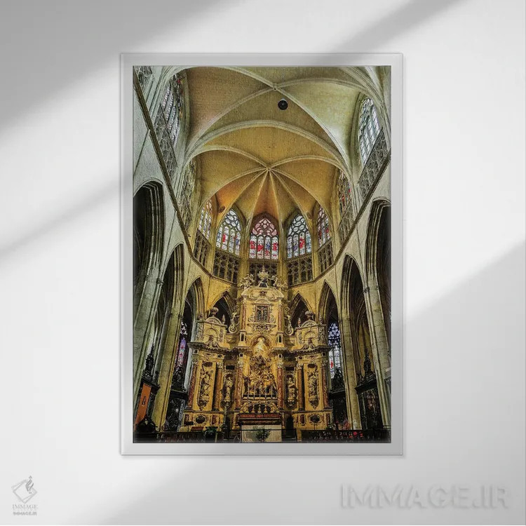 تابلو دکوراتیو Toulouse. Cathedral of St. Etienne interior.,فرانسه، تولوز… اثر هولیس لونی - نمای قابدار سفید