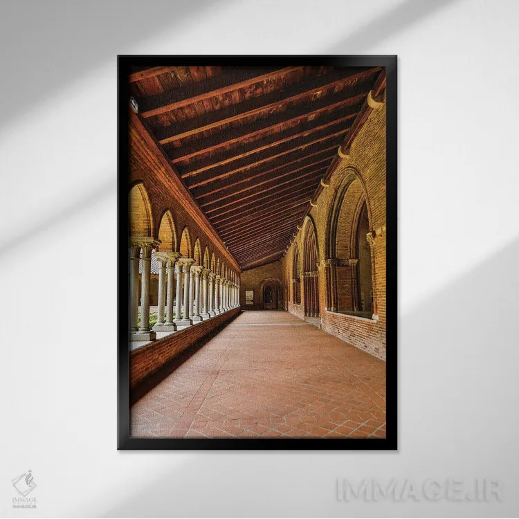 تابلو دکوراتیو Toulouse. Columns of the inner courtyard at the Church of th… اثر هولیس لونی - نمای قابدار مشکی
