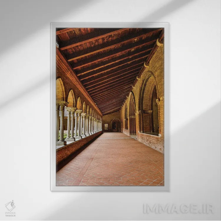 تابلو دکوراتیو Toulouse. Columns of the inner courtyard at the Church of th… اثر هولیس لونی - نمای قابدار سفید
