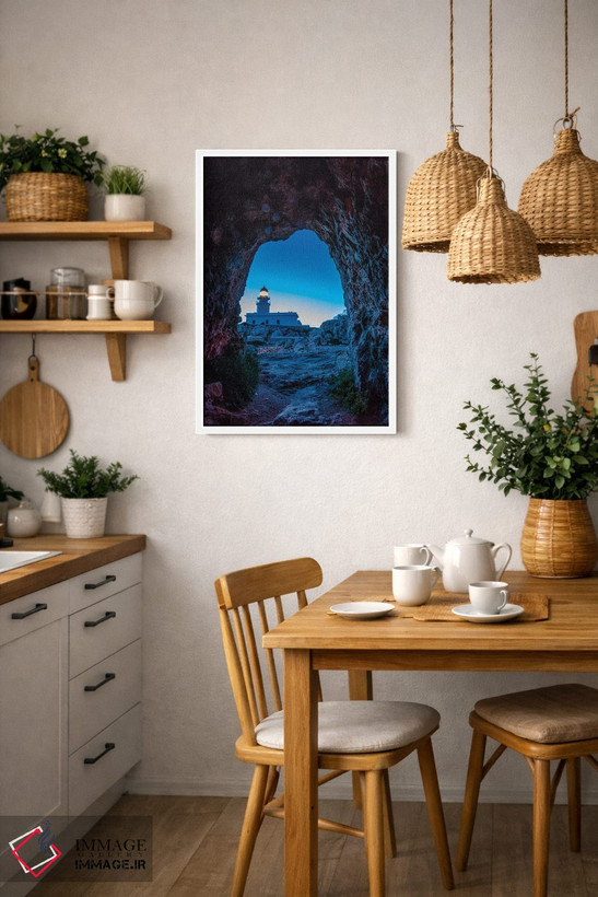 تابلو دکوراتیو Menorca, Spain,فانوس دریایی کیپ کاوالریا در طلوع، منورکا، اس… اثر هولیس لونی - D1W