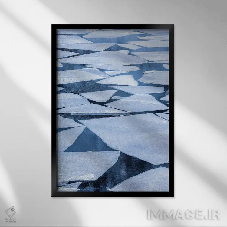 تابلو دکوراتیو Lofoten Islands Broken Ice On Lake Storvatent,نروژ، جزایر لو… اثر هولیس لونی - نمای قابدار مشکی