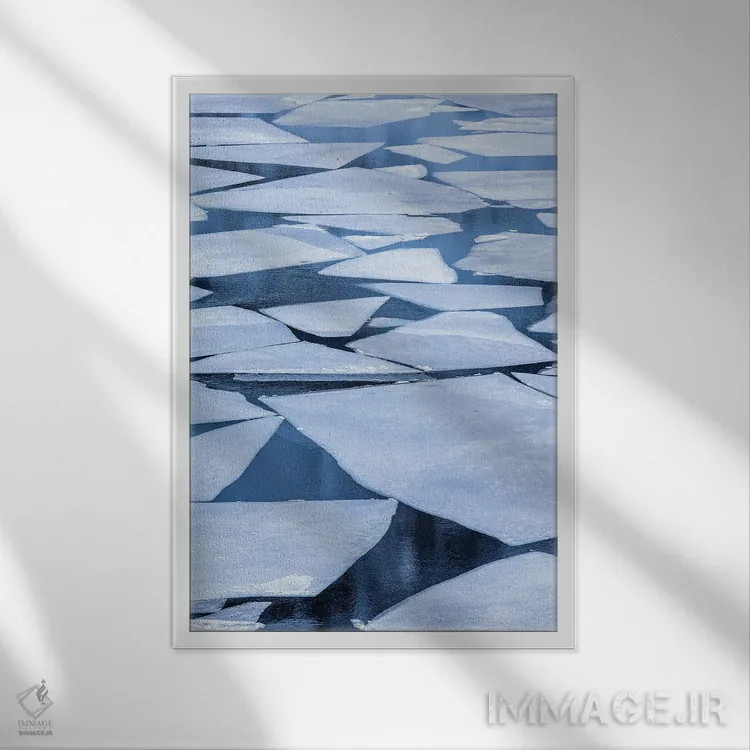 تابلو دکوراتیو Lofoten Islands Broken Ice On Lake Storvatent,نروژ، جزایر لو… اثر هولیس لونی - نمای قابدار سفید