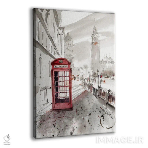 تابلو دکوراتیو London,کابین تلفن قرمز، لندن اثر هوم لایک آرت - نمای پرسپکتیو محصول