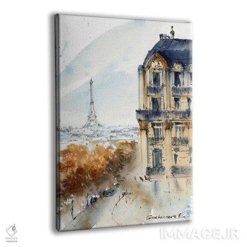 تابلو دکوراتیو پاییز پاریس اثر هوم لایک آرت - نمای پرسپکتیو محصول