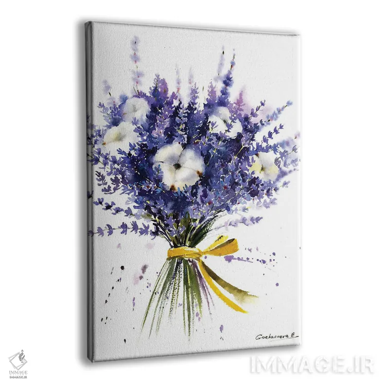 تابلو دکوراتیو دسته گل اسطوخودوس اثر هوم لایک آرت - نمای پرسپکتیو محصول