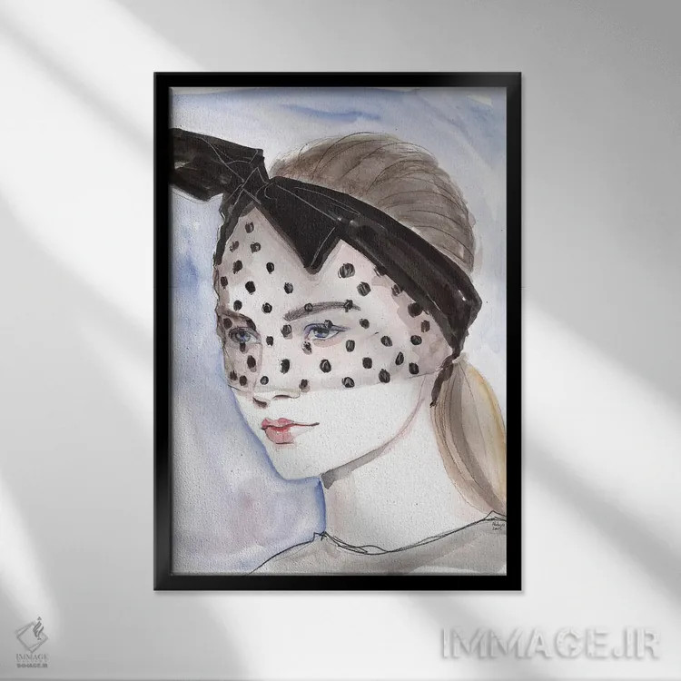 تابلو دکوراتیو نقاب خالدار اثر هارت آو لیلی - نمای قابدار مشکی
