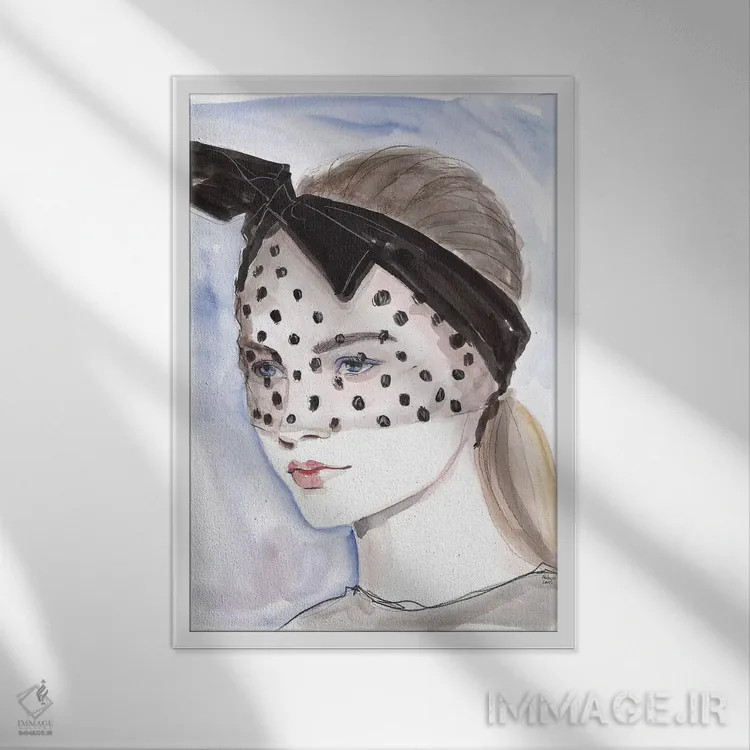 تابلو دکوراتیو نقاب خالدار اثر هارت آو لیلی - نمای قابدار سفید