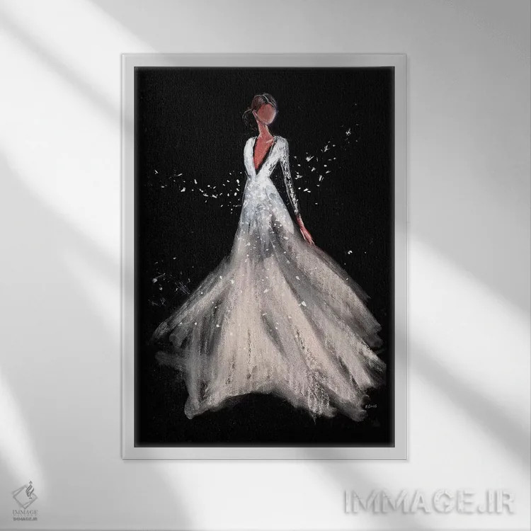 تابلو دکوراتیو شب خیال انگیز اثر هارت آو لیلی - نمای قابدار سفید