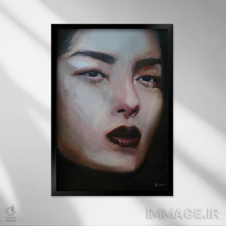 تابلو دکوراتیو لینا اثر هارت آو لیلی - نمای قابدار مشکی