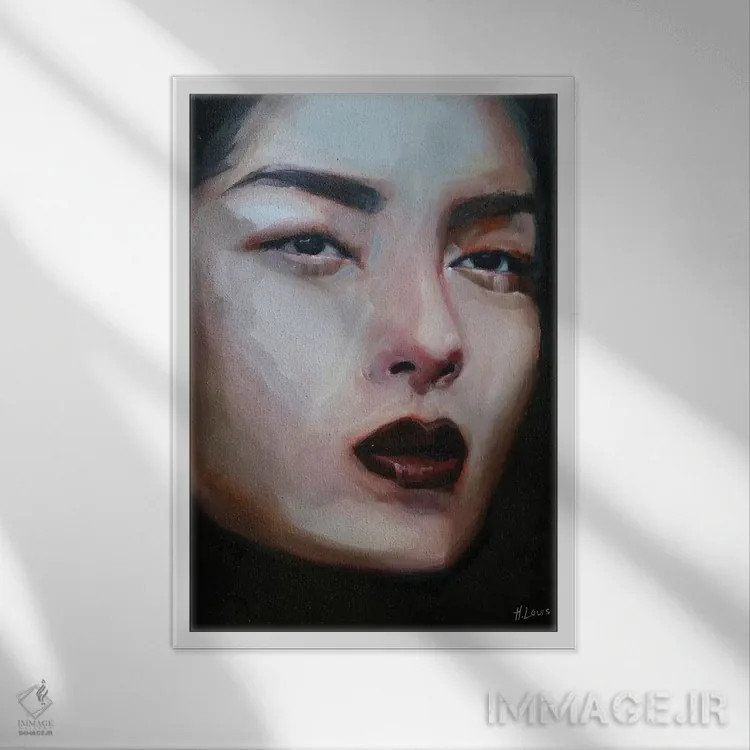 تابلو دکوراتیو لینا اثر هارت آو لیلی - نمای قابدار سفید