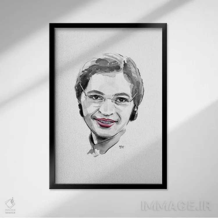 تابلو دکوراتیو روزا پارکس اثر هارت آو لیلی - نمای قابدار مشکی