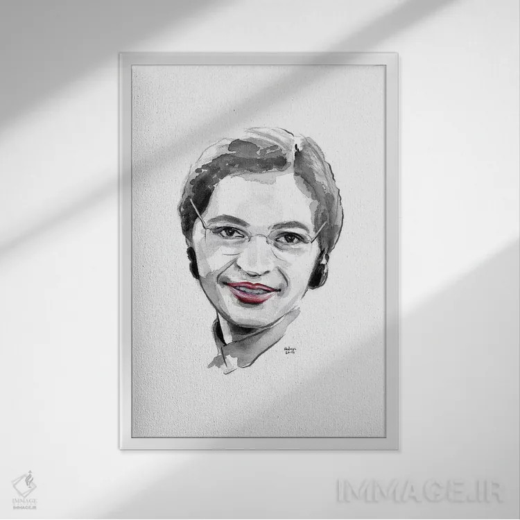 تابلو دکوراتیو روزا پارکس اثر هارت آو لیلی - نمای قابدار سفید