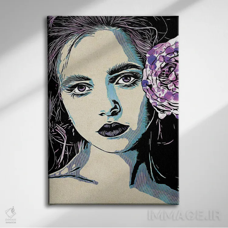 تابلو دکوراتیو پرتره خال خالی نیلوفر آبی III اثر اشلی آلدرج - نمای روبهرو روی دیوار