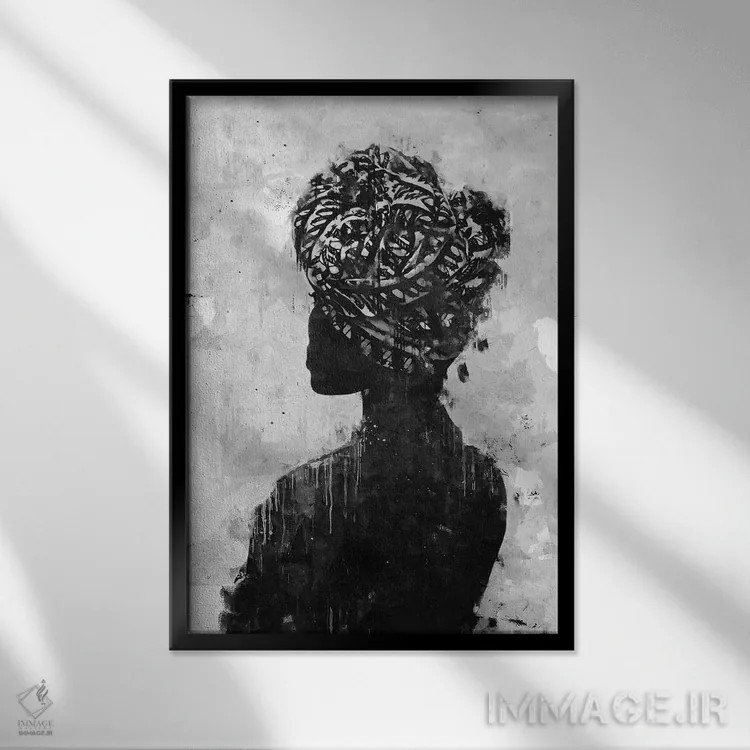 تابلو دکوراتیو رنگ های متحد انتزاعی XXV اثر هلو مورائس - نمای قابدار مشکی