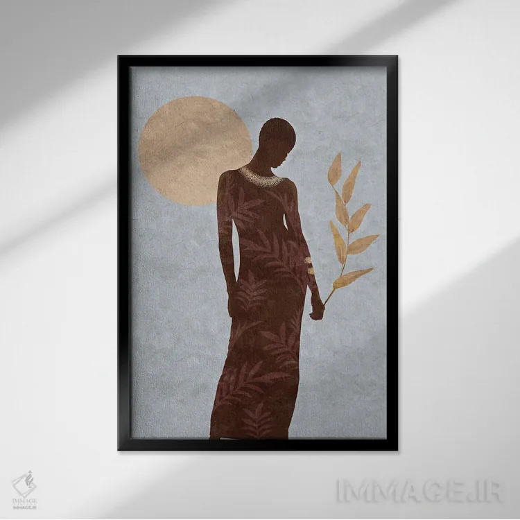 تابلو دکوراتیو دختر انتزاعی فندی IV اثر هلو مورائس - نمای قابدار مشکی