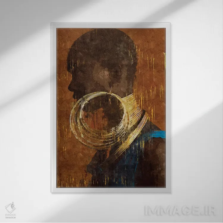 تابلو دکوراتیو دختر لوکس انتزاعی I اثر هلو مورائس - نمای قابدار سفید