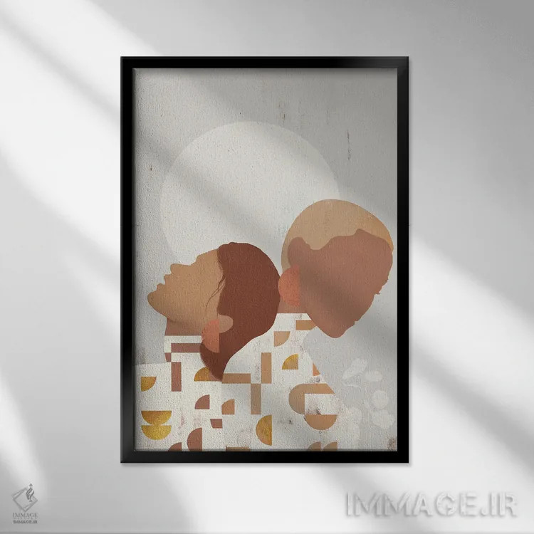 تابلو مدرن دختران تپه شنی انتزاعی I اثر هلو مورائس - نمای قابدار مشکی