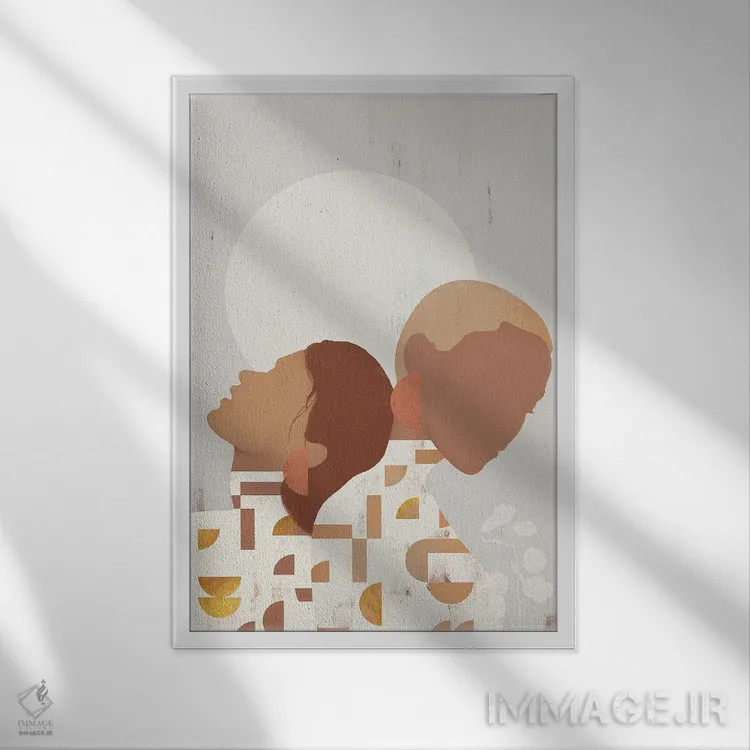 تابلو مدرن دختران تپه شنی انتزاعی I اثر هلو مورائس - نمای قابدار سفید