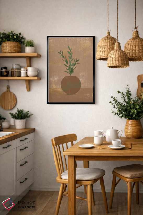 تابلو مینیمال برگ طلایی انتزاعی IV اثر هلو مورائس - D6B