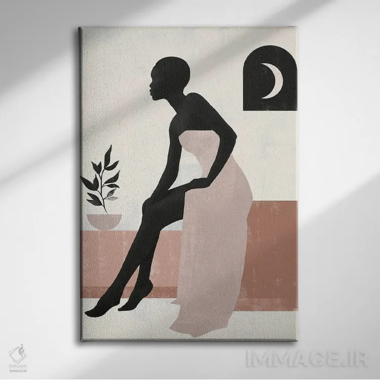 تابلو مینیمال دختر کوارتز انتزاعی یک اثر هلو مورائس - نمای روبهرو روی دیوار