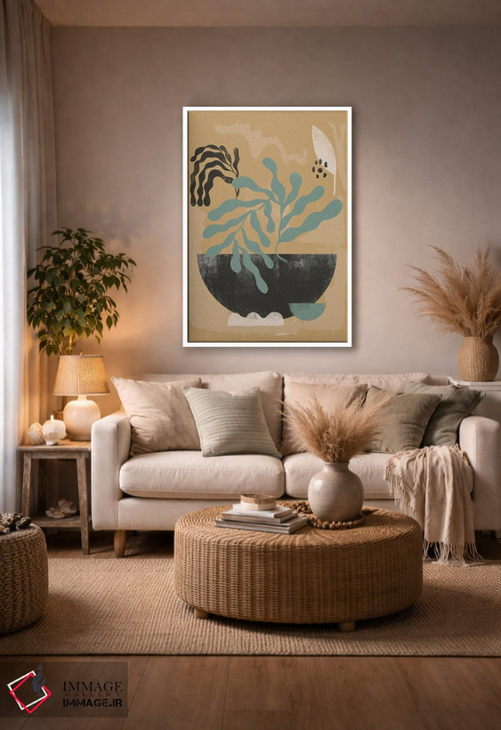 تابلو مینیمال برگ واحه انتزاعی I اثر هلو مورائس - D4W