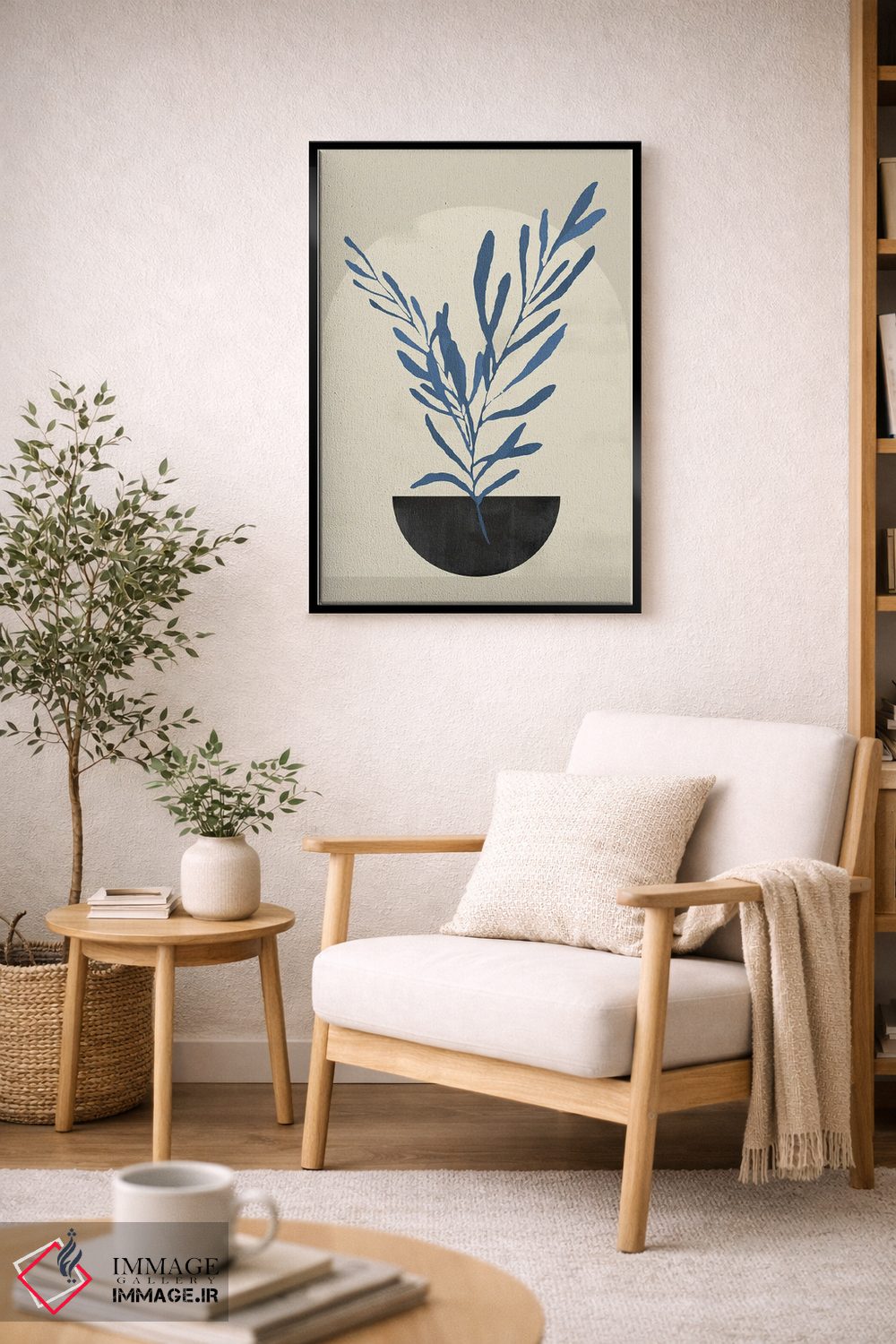 تابلو مینیمال برگ آسمانی انتزاعی ششم اثر هلو مورائس - D3B
