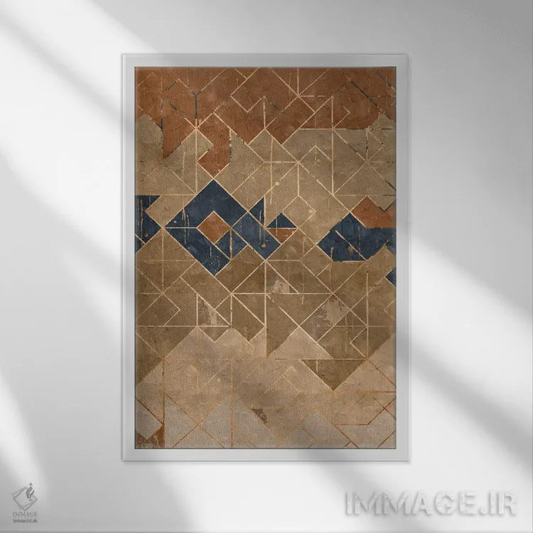 تابلو انتزاعی هندسی چهار اثر هلو مورائس - نمای قابدار سفید