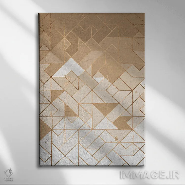 تابلو انتزاعی هندسی هشت اثر هلو مورائس - نمای روبهرو روی دیوار