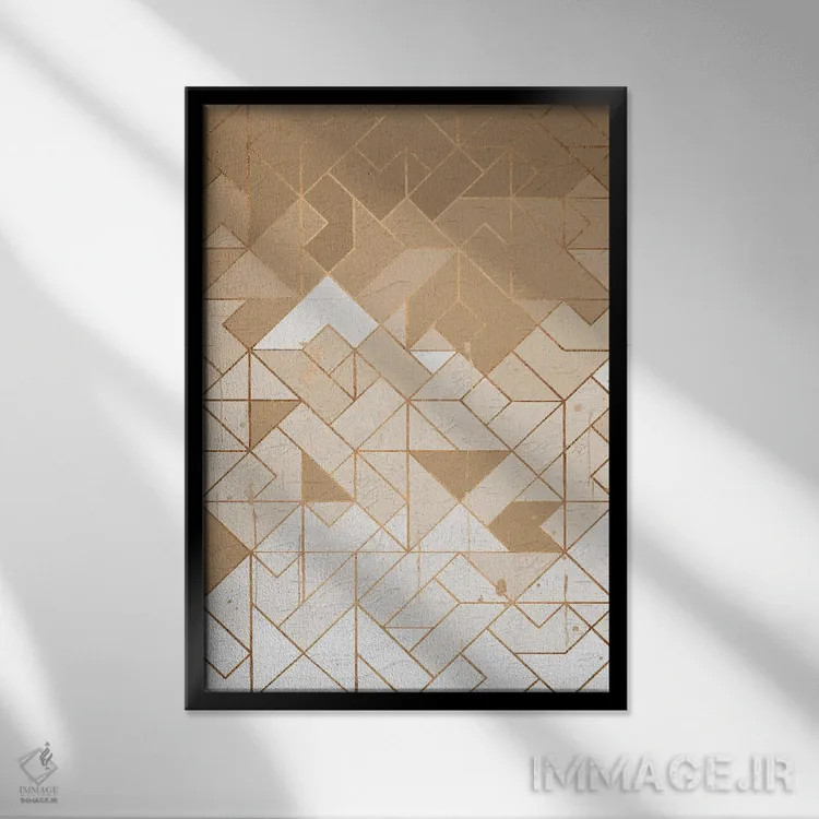 تابلو انتزاعی هندسی هشت اثر هلو مورائس - نمای قابدار مشکی