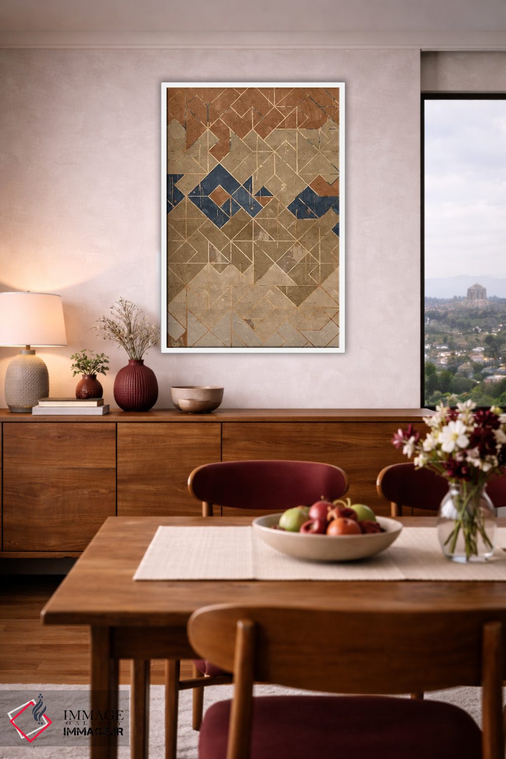 تابلو انتزاعی هندسی چهار اثر هلو مورائس - D3W