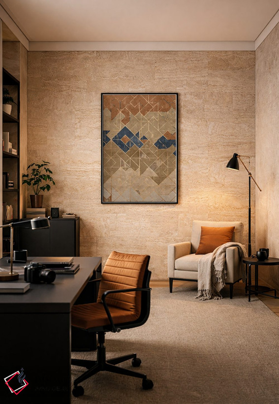 تابلو انتزاعی هندسی چهار اثر هلو مورائس - D6B