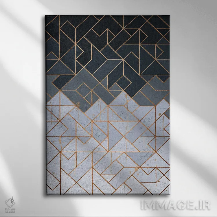 تابلو انتزاعی هندسی یازده اثر هلو مورائس - نمای روبهرو روی دیوار